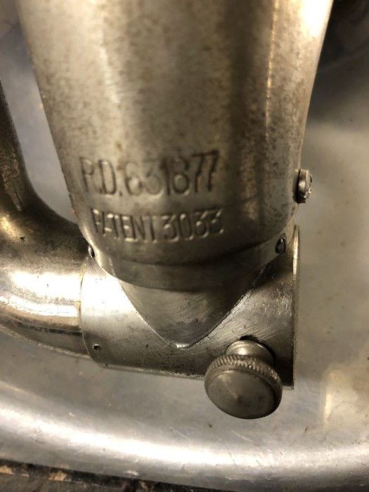 Detail of numbers on nickel plated horn