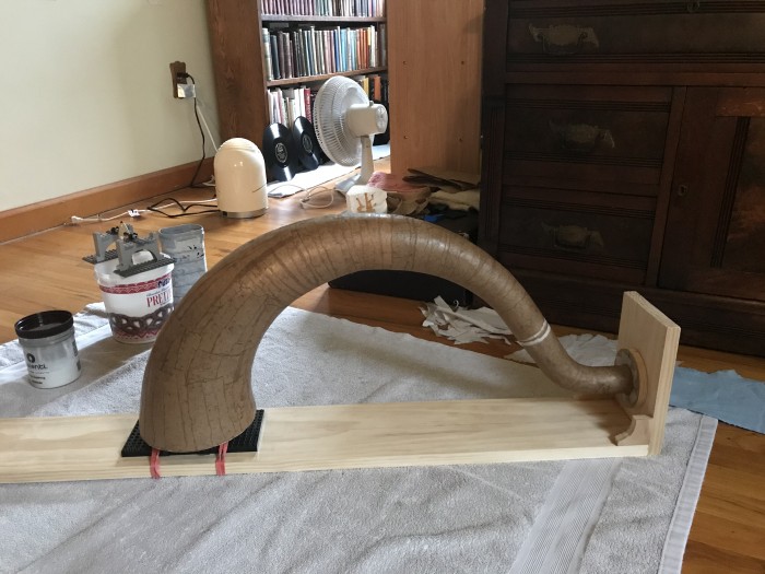 Horn status to-day, with the third section of former still in place.
