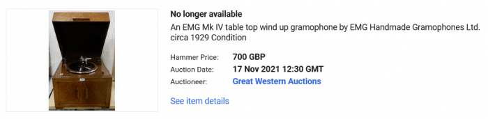 Screenshot 2021-11-17 at 16-45-23 An EMG Mk IV table top wind up gramophone by EMG Handmade Gramophones Ltd circa 1929 Cond[...].png