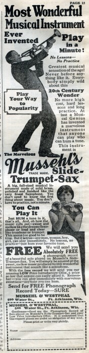 Mussehl & Westphal --- Mussehl's Slide-Trumpet-Sax advert. in The American Legion Monthly, p.15, 02-27-1925.jpg