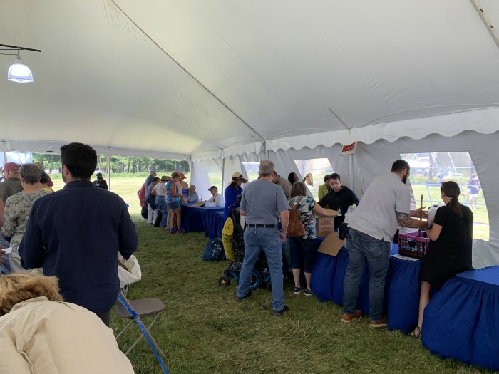 The &quot;Triage&quot; tent at Antiques Roadshow in Shelburne, VT