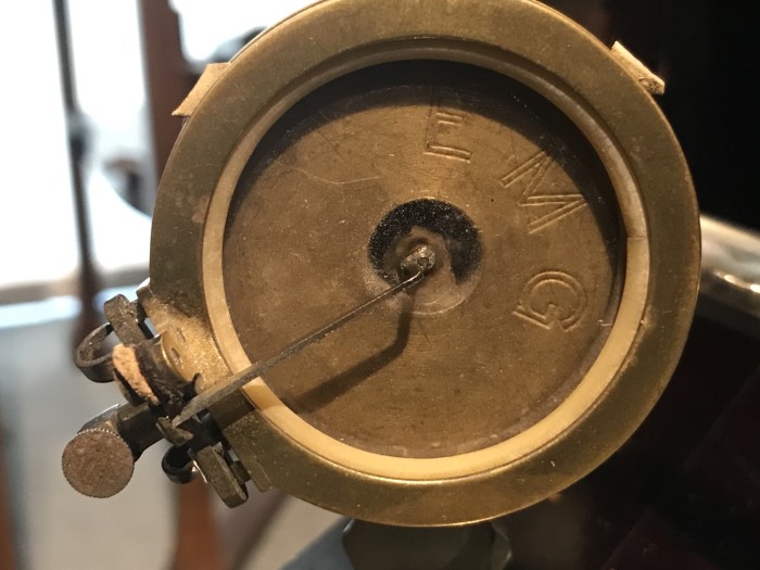 Early EMG inscribed two-spring soundbox.