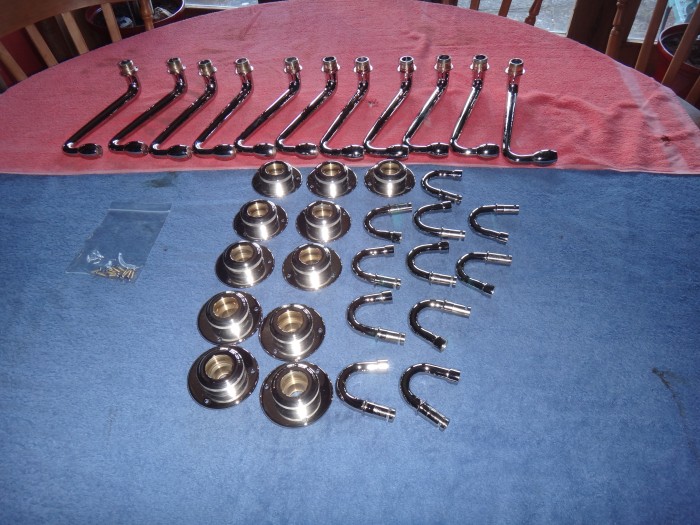 7. Polished nickel component parts showing areas not plated.