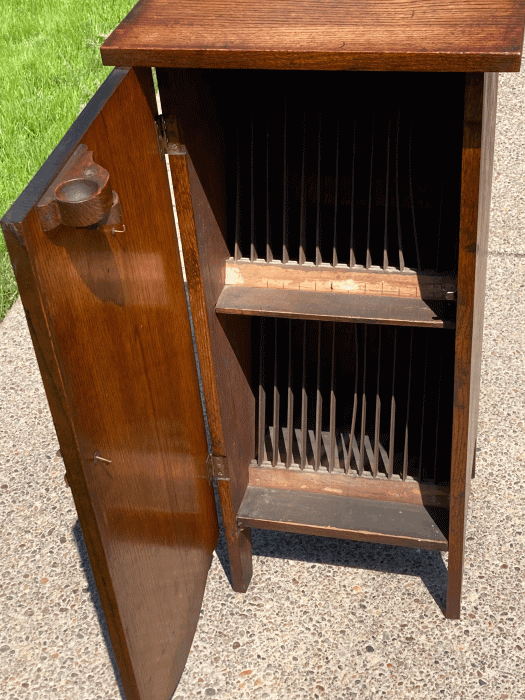 Oak record cabinet.  Only $135