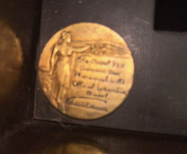 Edison Tag inside turntable cabinet