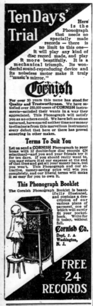 cornish phono news ad, 1916.png