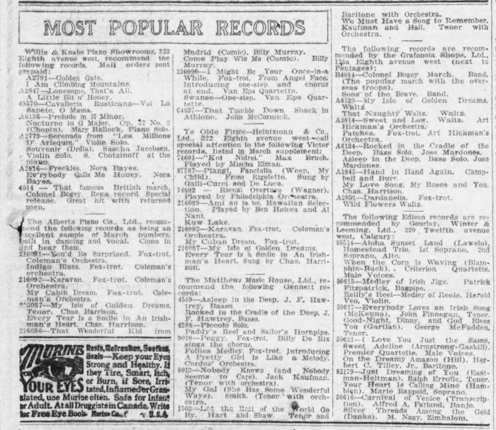 see middle column, under &quot;Matthews Music House recommends&quot;