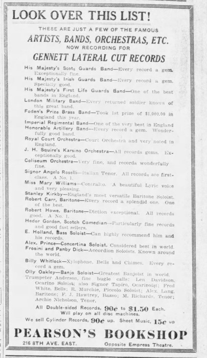 see the bottom portion of the ad, after Olly Oakley is listed