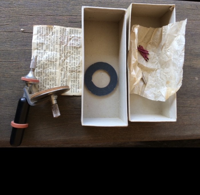 Record needle sharpener, needles and instructions
