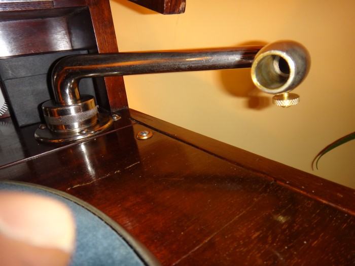EMG tonearm with swinging section removed.
