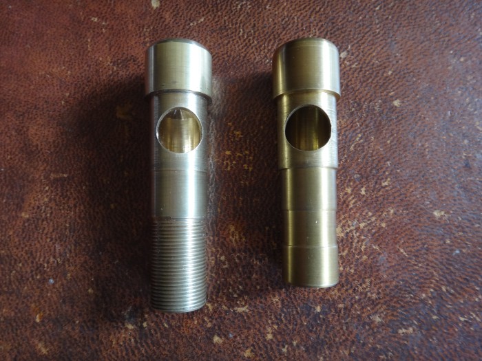 EMG and Expert (left) adaptors showing Expert hole to Ultona soundbox.