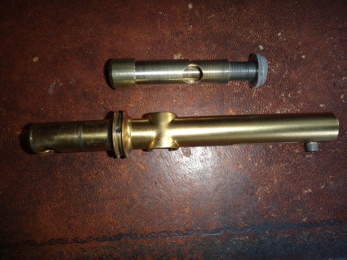 Brunswick Ultona arm plus adaptor showing hole to Expert tonearm