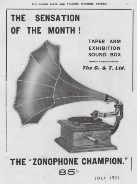 Original advert - Zonophone Champion 1907