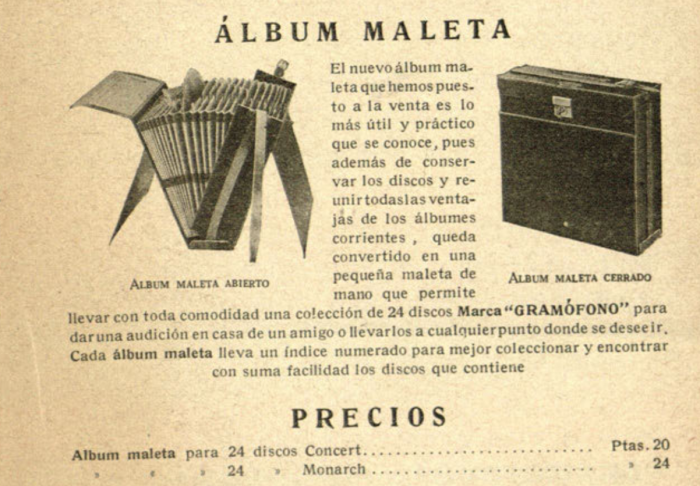 Album maleta (case album) featured earliest (in my files) in January 1916 Gramofono catalogue